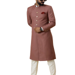 Classic Rosewood Achkan for Men | Elegant Ethnic Wear | Jaipurio